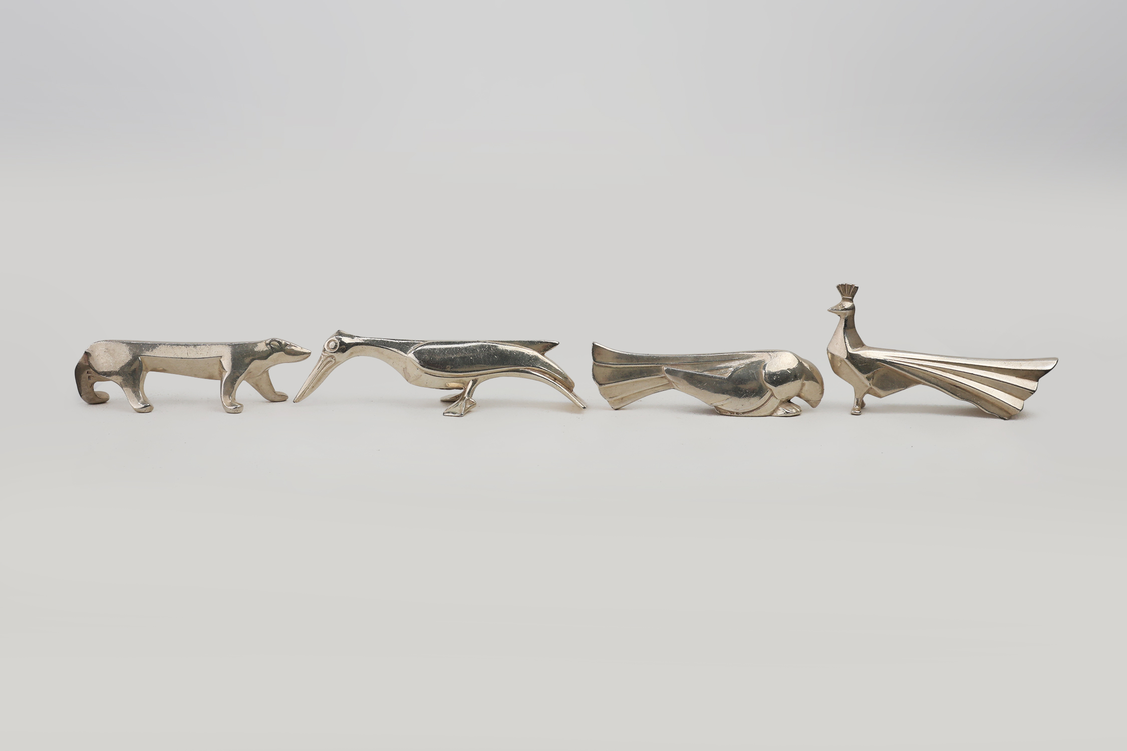 Complete Menagerie (knife rests) by Edouard Marcel Sandoz for Christofle Gallia, France ca. 1920thumbnail